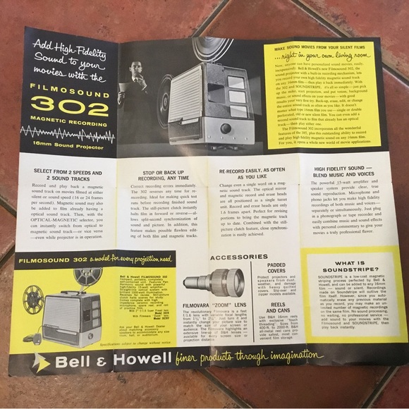 Bell and Howell Filmsound 302 16mm sound projector MANUAL/PAMPHLET - Picture 2 of 3